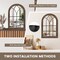 3-layered Arched Mounted Mirror For Vanity Bedroom Entryway-rustic Brown